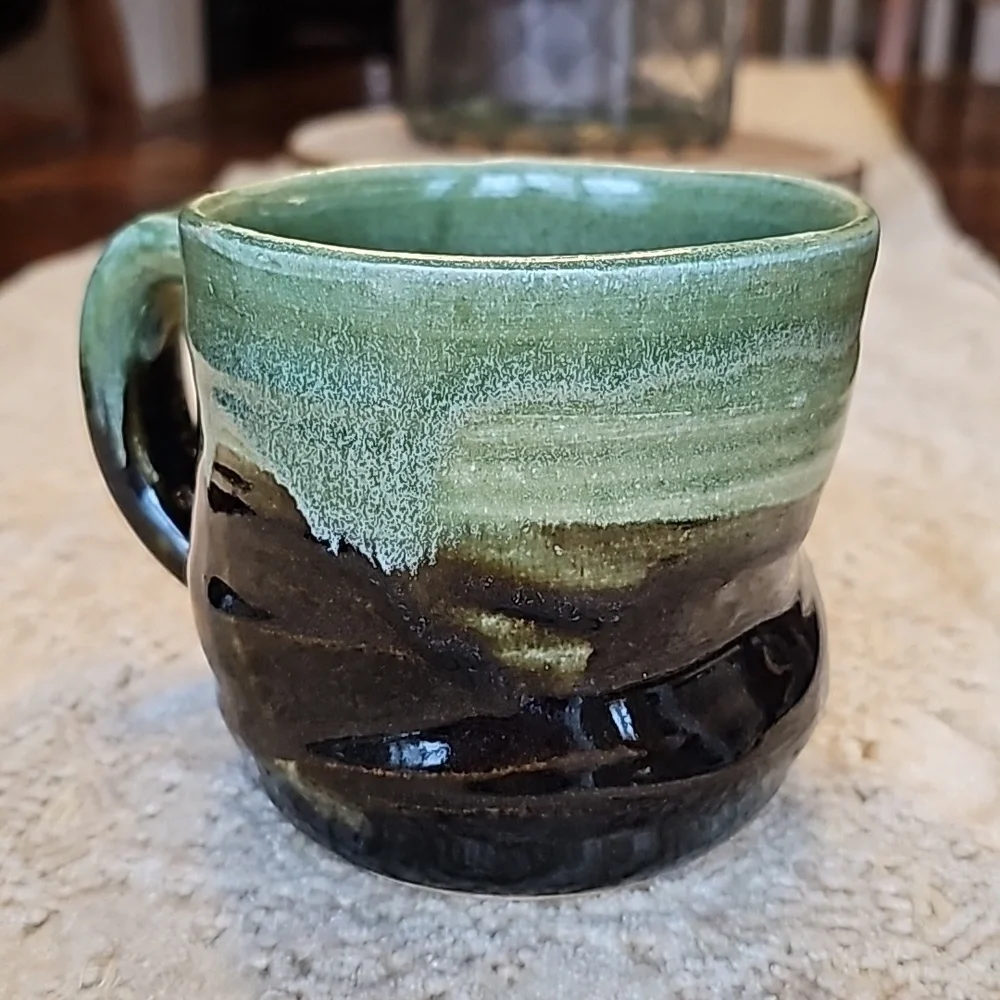The Potter's House Studio Pottery Sage And Brown Coffee/Tea Mug - OS
